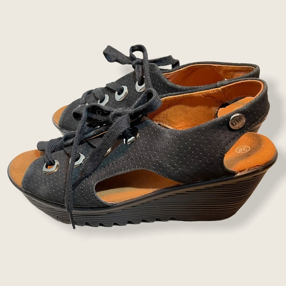 Bernie Mev Marcelo Lace-up Wedges Open Toe Sandals - Picture 5 of 11